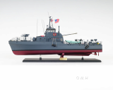 Wooden model battle ship US Coast Guard 82